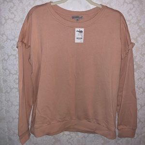 Charlotte Russe M blush pink ruffle sweatshirt NWT